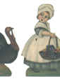 Pilgrim Girl With Turkey Halloween Decoration & Display
