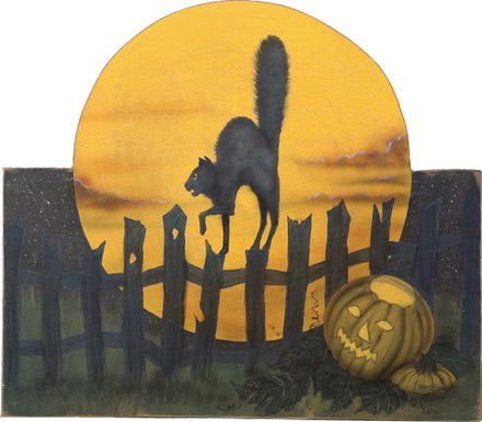 Black Cat Screen- A Halloween Decoration & Display from Cottages and Gardens
