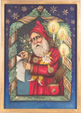 Santa Painting - A Christmas Decoration & Display from Cottages and Gardens