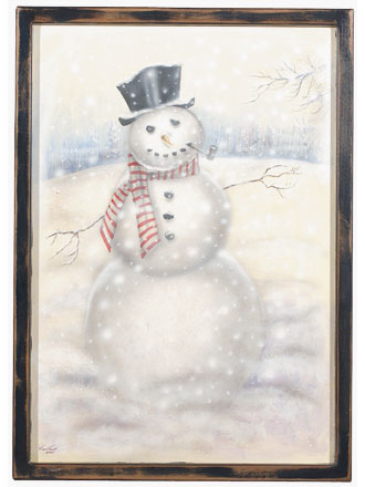 Snowman With Top Hat Painting - A Christmas Decoration & Display from Cottages and Gardens