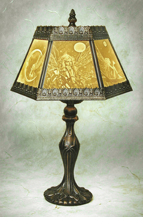 Fairies Six Panel Lamp - A  Porcelain Lithophane Table Lamp from The Porcelain Garden