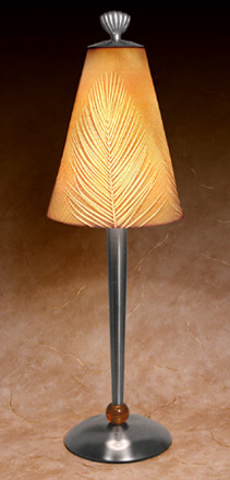 Palm Fronds Lamp - A  Porcelain Lithophane Table Lamp from The Porcelain Garden