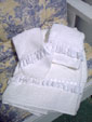 Lacey White Bath Towel Set - A Cotton Bath Towel Set from Cottages and Gardens