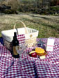 Cottages and Gardens Picnic Basket And Natuarl Canvas Liner
