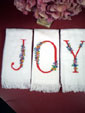 Joy Tea Towel Set - An Embroidered Tea Towel Set from Cottages and Gardens